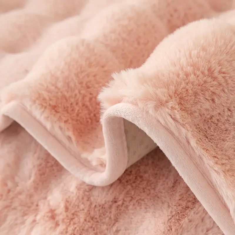 matière de la housse de canapé en laine de lapin et flanelle - Rose