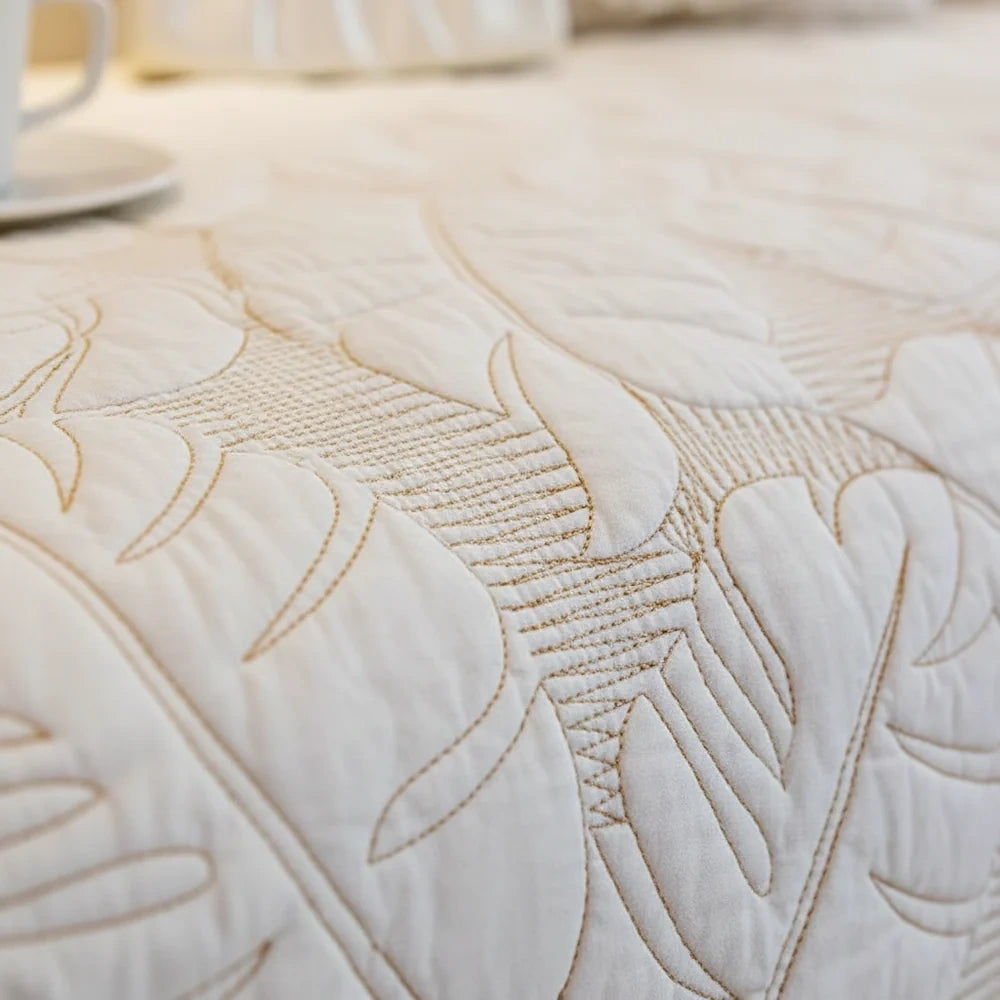 zoom sur la matière de la housse de canapé en coton blanc