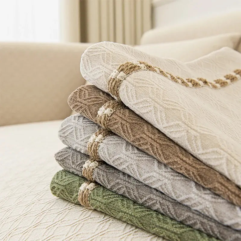 zoom de la housse de canapé en jacquard brodée toutes les couleurs