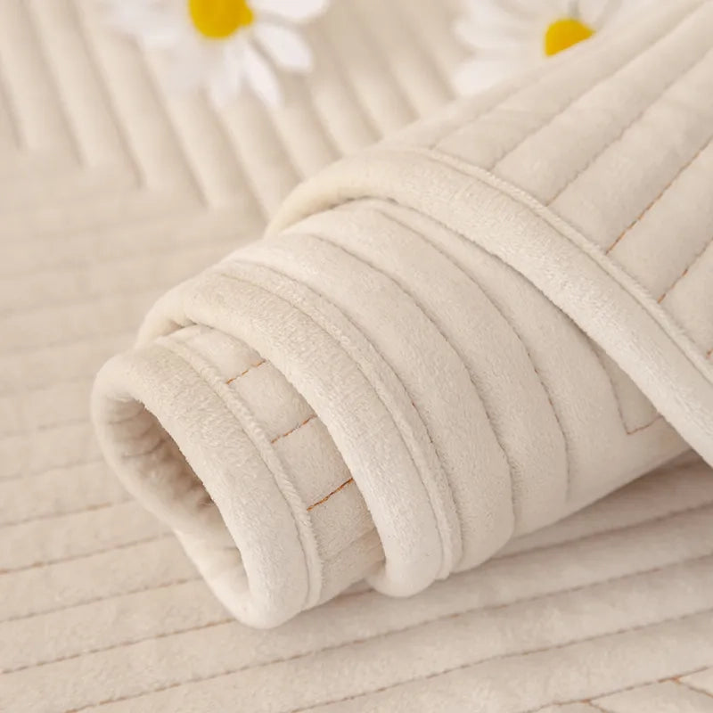 zoom sur la matiere de la housse de canapé blanche en chenille 